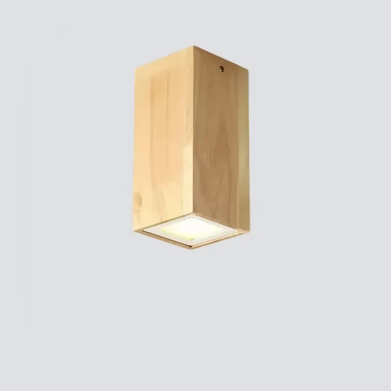 Holz Aufbaustrahler im skandinavischen Stil mit LED für den Flur