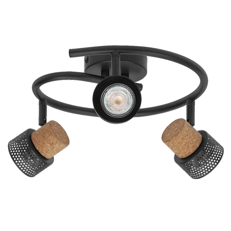OSRAM DECOR SPOT CORK Spiral Deckenleuchte, 3 x 3,4W, 690lm, schwarz
