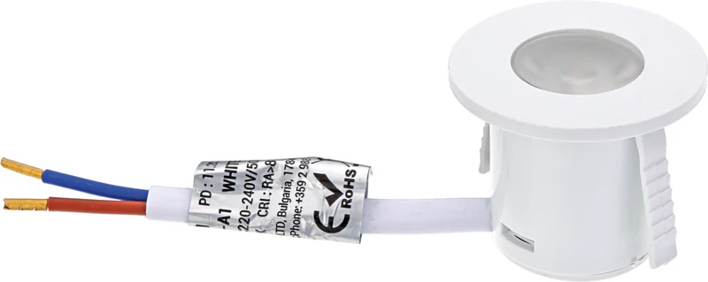 LED Mini Einbaustrahler | Ø30mm | 1W | IP20 | Nicht dimmbar | Weiß | 3000K warmweiß