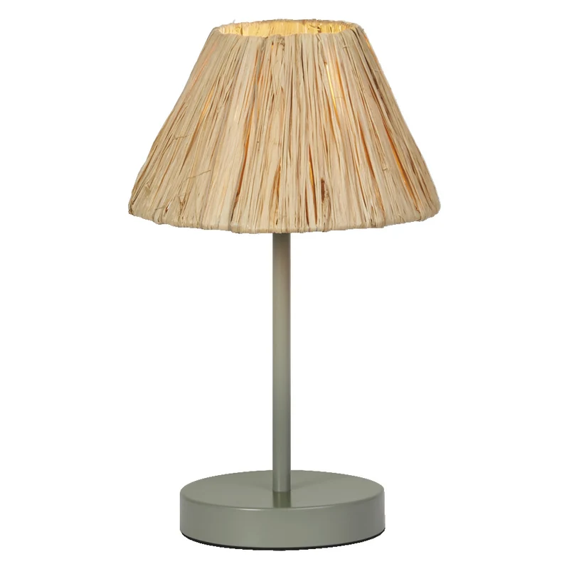 OSRAM DECOR Tischleuchte Decor Raffia grün-braun, E27, 200 mm