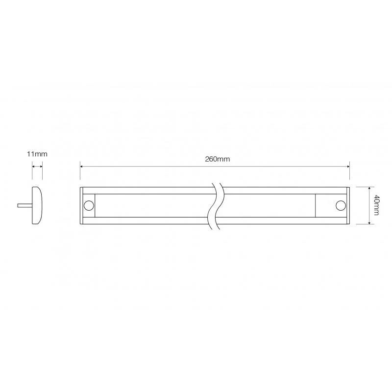 Innenleuchte mit Touch-Taste 260 mm 24 V / grauer Sockel / LED-Autolampen