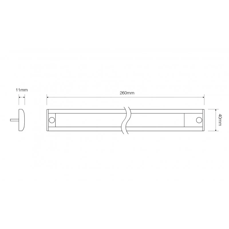 Innenleuchte mit Touch-Taste 260 mm 12 V / grauer Sockel / LED-Autolampen