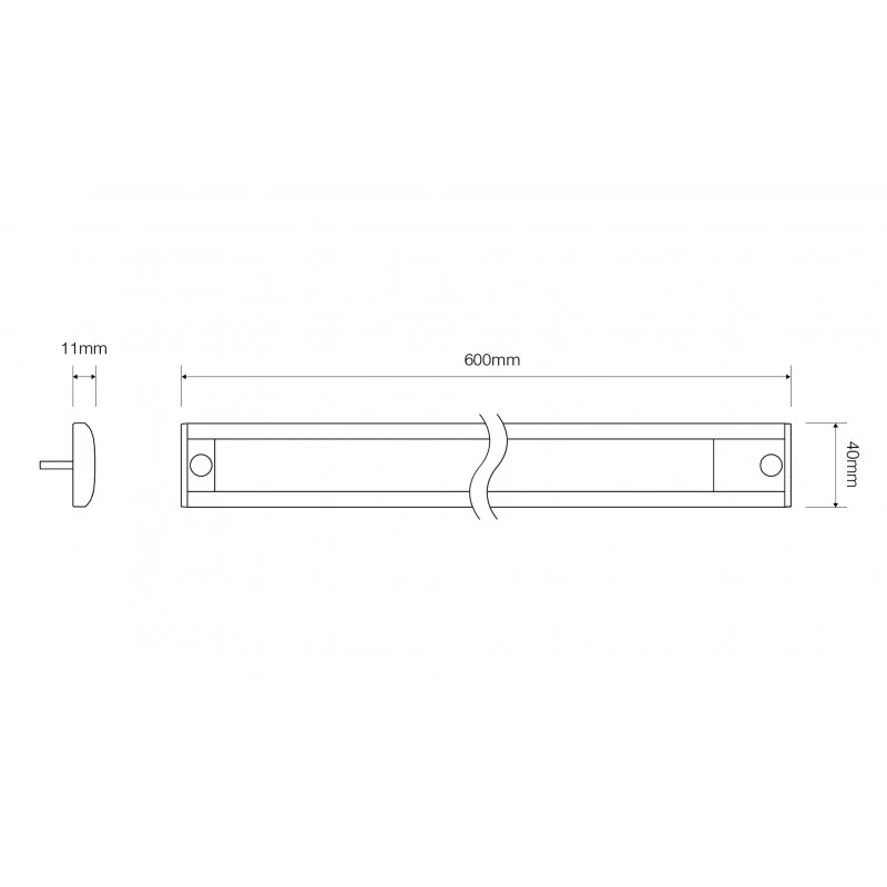 LED-Innenleuchte 600 mm 12 V, grauer Sockel - LED-Autolampen