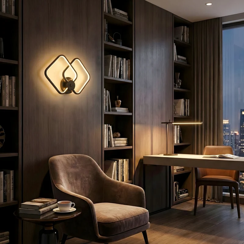Leistungsstarke quadratische Wandleuchte mit geometrischem Design – Square