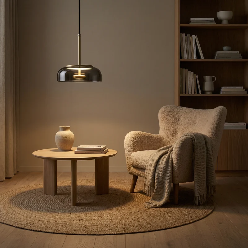 Moderne Hängelampe aus Glas und geschmiedetem Aluminium – Luminosa