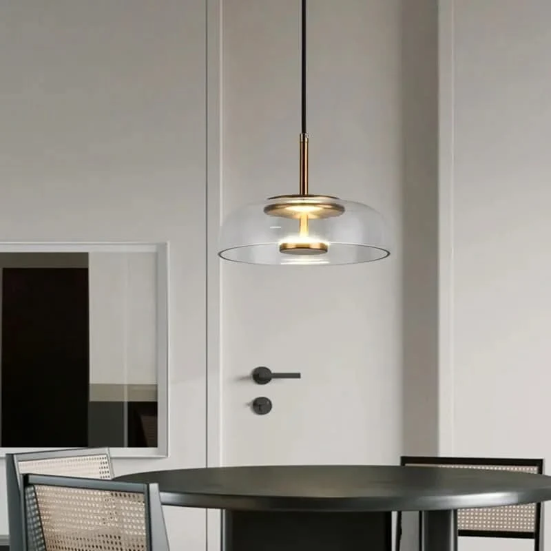 Moderne Hängelampe aus Glas und geschmiedetem Aluminium – Luminosa