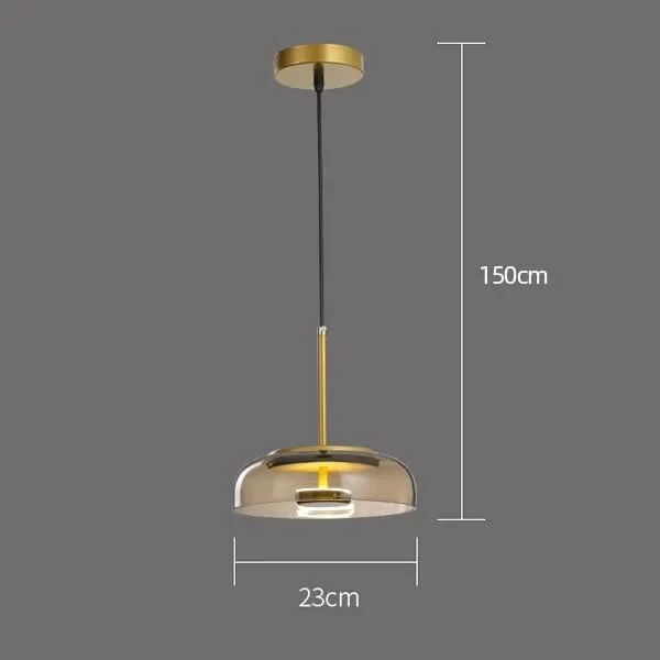 Moderne Hängelampe aus Glas und geschmiedetem Aluminium – Luminosa