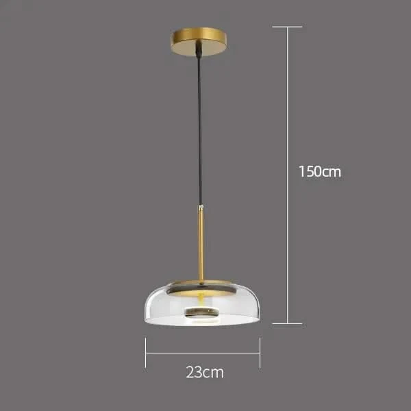 Moderne Hängelampe aus Glas und geschmiedetem Aluminium – Luminosa