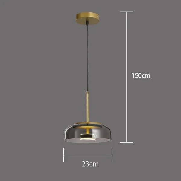Moderne Hängelampe aus Glas und geschmiedetem Aluminium – Luminosa