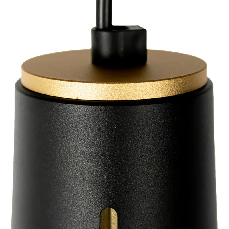 1-phasige längliche Hängelampe 14CM | Tulpe | Schwarz/Gold | GU10-Fassung
