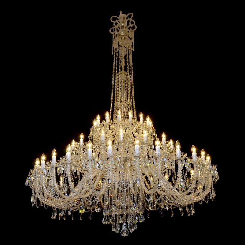 Casa Padrino Luxus Barock Kristall Kronleuchter Silber Ø 175 x H. 250 cm - Prunkvolle Messing Kronleuchter mit böhmischem Kristallglas - Barock Möbel - Edel & Prunkvoll