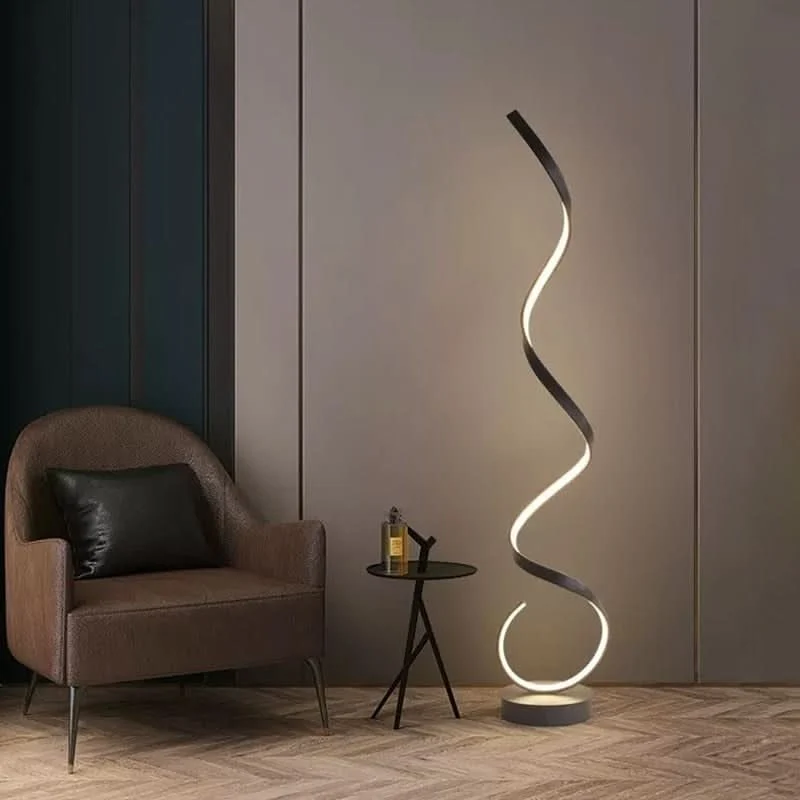 Moderne Stehleuchte mit eleganter Silhouette und Spiralform – Twysta