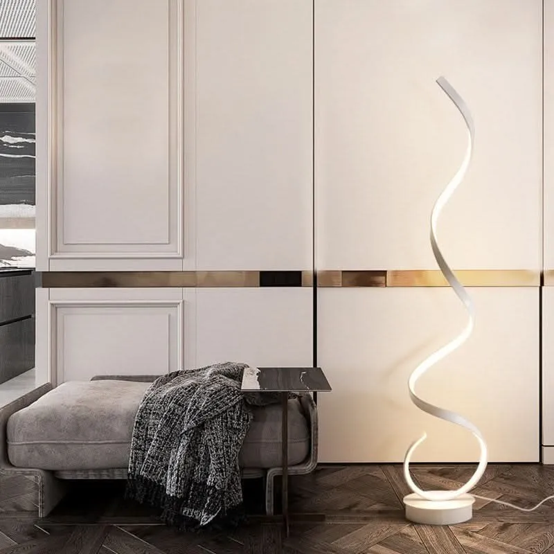 Moderne Stehleuchte mit eleganter Silhouette und Spiralform – Twysta