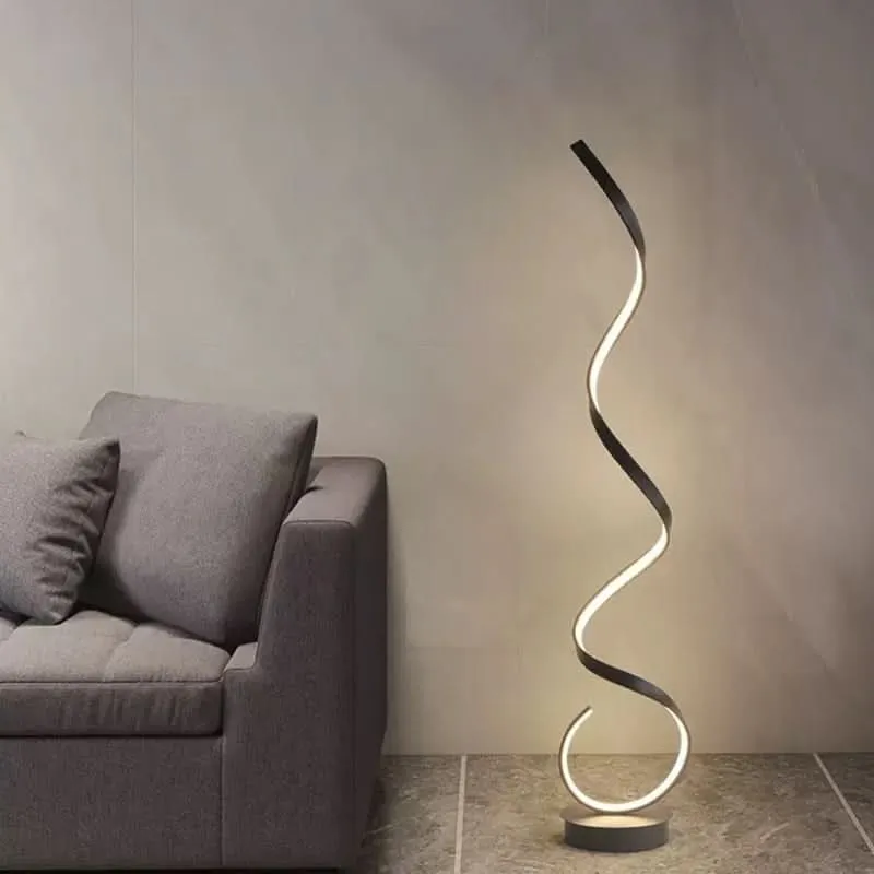 Moderne Stehleuchte mit eleganter Silhouette und Spiralform – Twysta