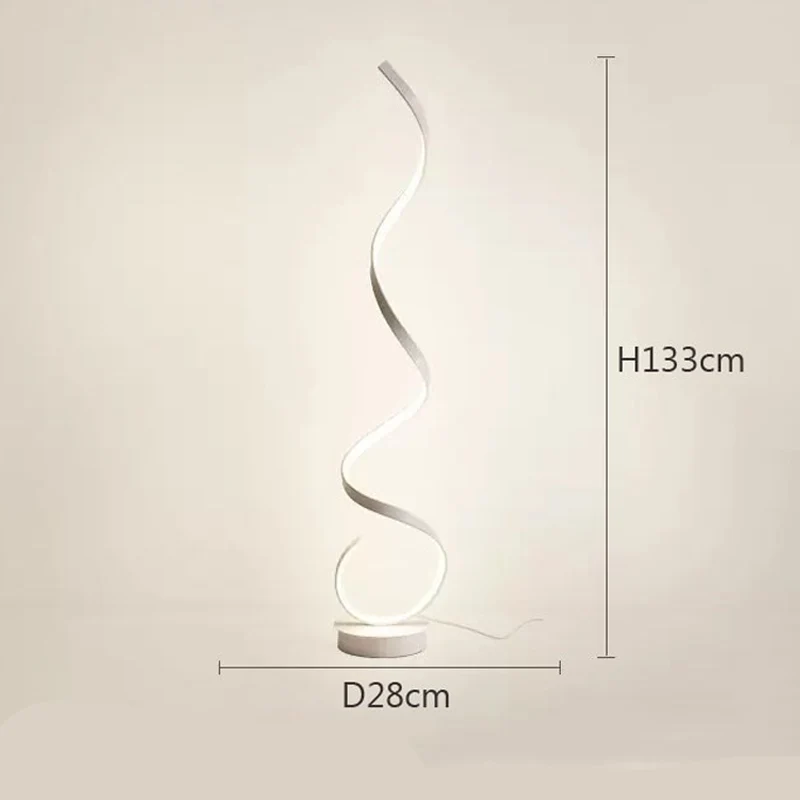 Moderne Stehleuchte mit eleganter Silhouette und Spiralform – Twysta