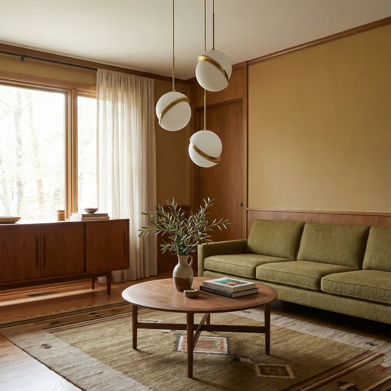Hängelampe Goldener Kreis mit Ausschnitt-Effekt, modernes Ambiente – Cut Circle