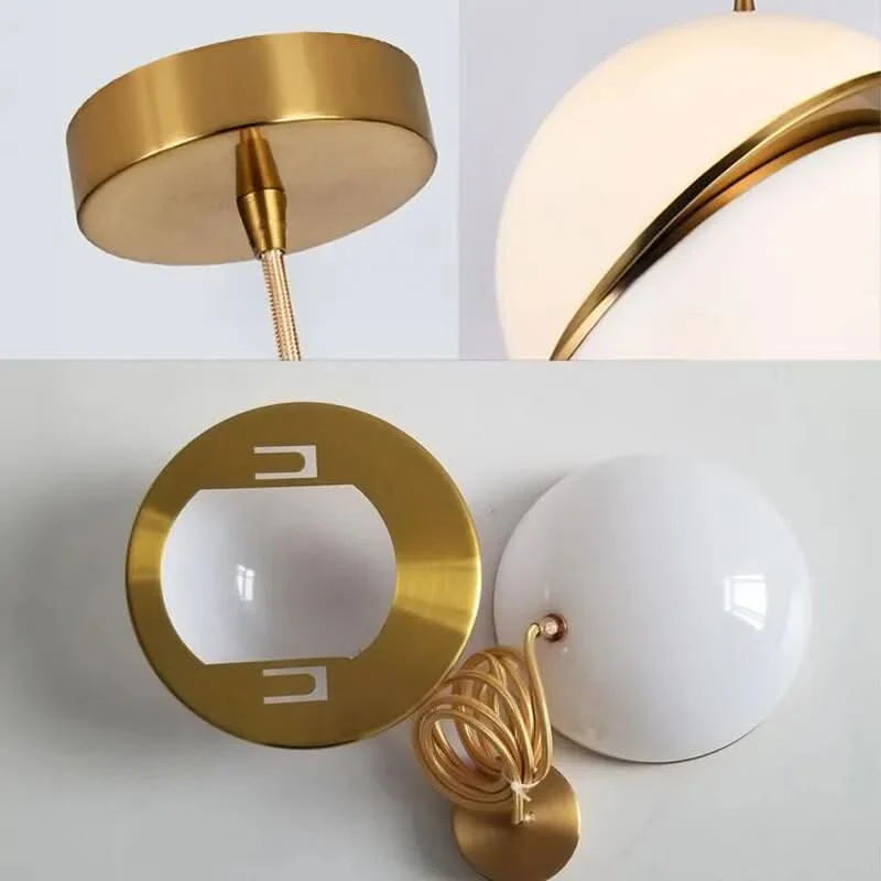 Hängelampe Goldener Kreis mit Ausschnitt-Effekt, modernes Ambiente – Cut Circle
