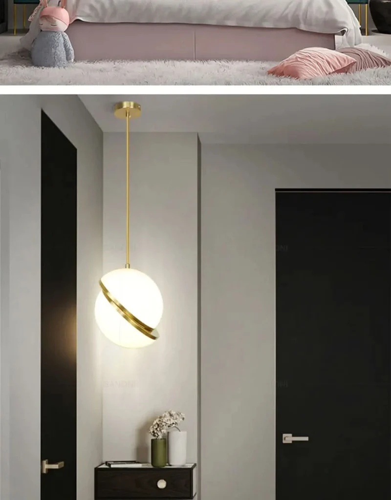 Hängelampe Goldener Kreis mit Ausschnitt-Effekt, modernes Ambiente – Cut Circle