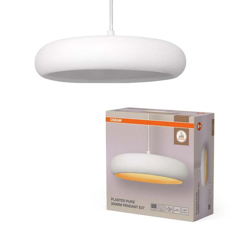 OSRAM DECOR Plaster Gips-Leuchte Pendelleuchte, E27, 298 mm