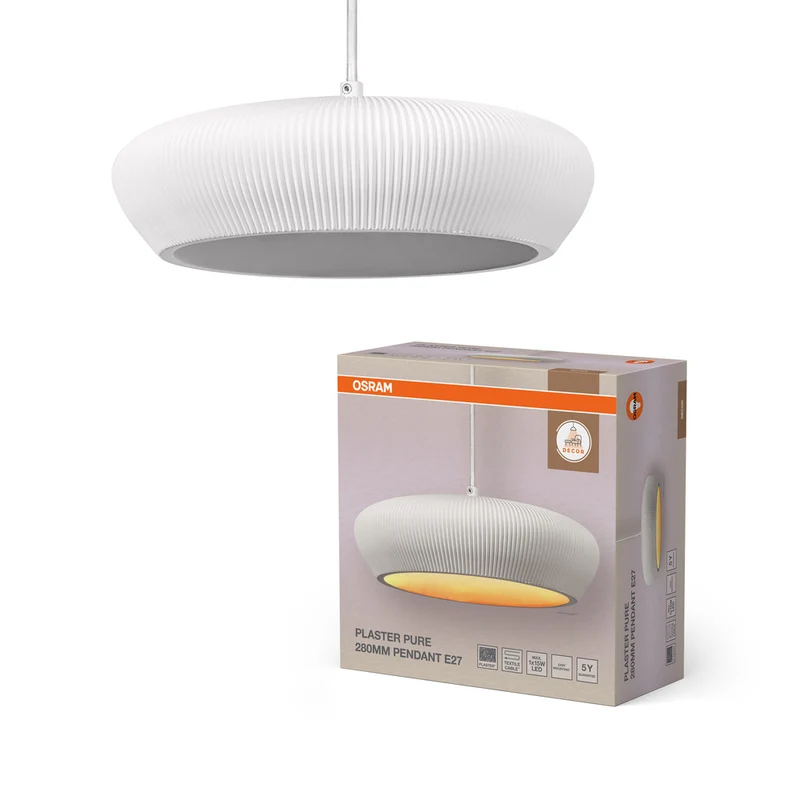 OSRAM DECOR Plaster Gips-Leuchte Pendelleuchte, E27, 283 mm