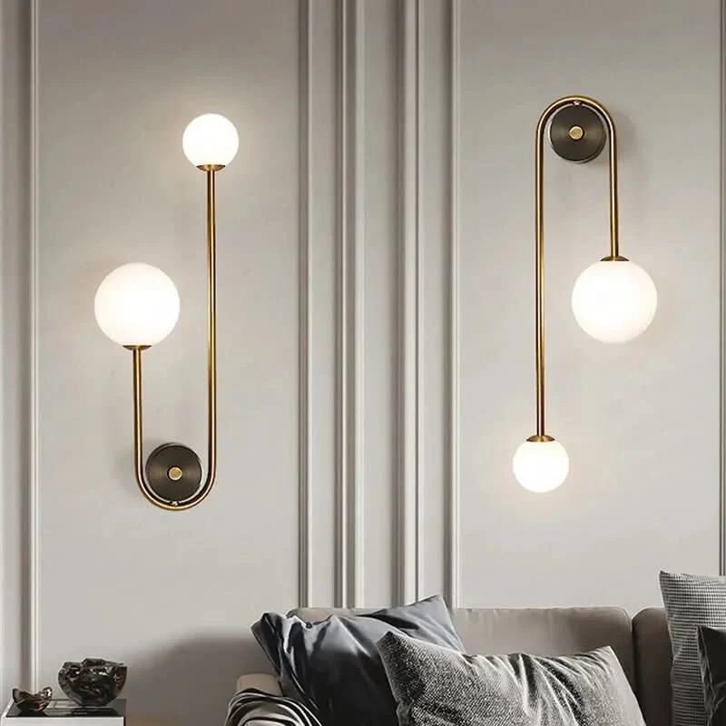 Wandleuchte Design aus Eisen und Glas im skandinavischen Stil – Rayora
