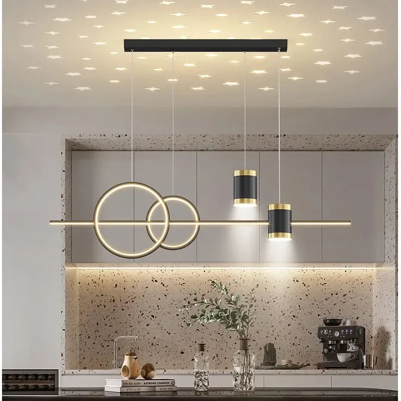 Höhenverstellbare Pendelleuchte im minimalistischen Stil mit Sternenhimmel-Effekt – Étoilé Minimaliste