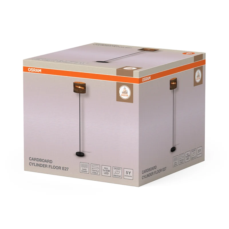 OSRAM DECOR Standleuchte Decor Cardboard Cylinder braun, E27