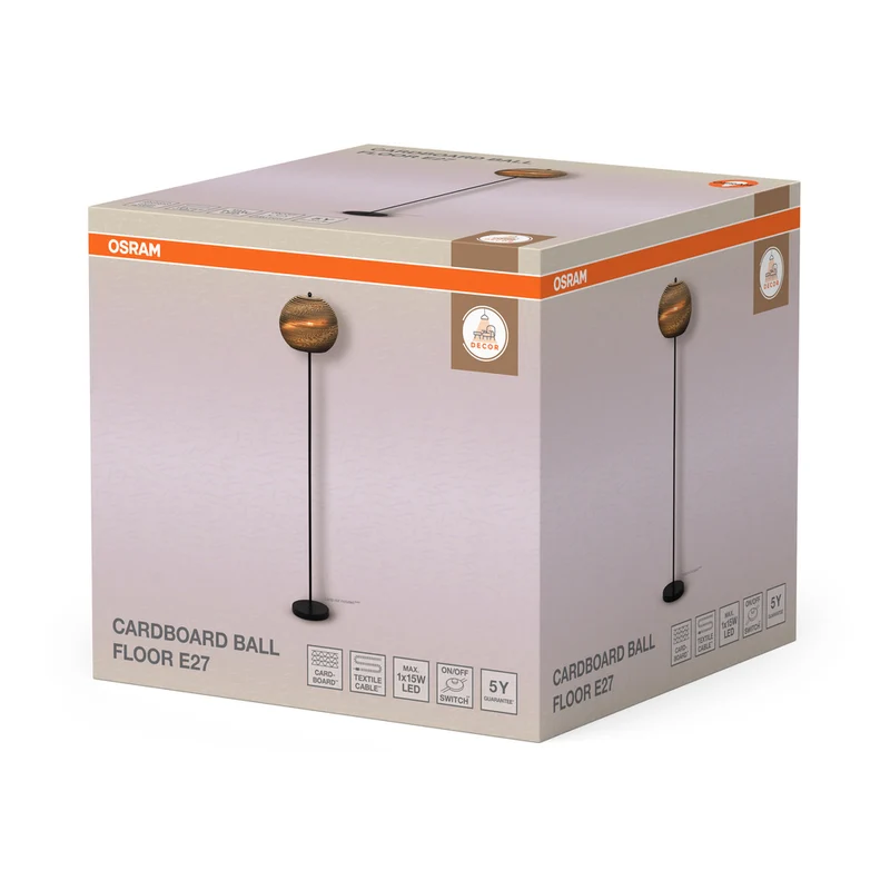 OSRAM DECOR Standleuchte Decor Cardboard Ball braun, E27