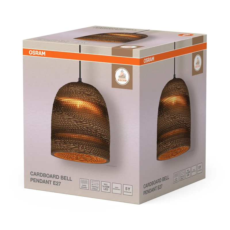 OSRAM DECOR Pendelleuchte Decor Cardboard Ball Bell braun, E27
