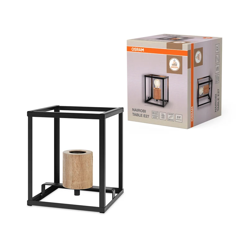 OSRAM DECOR Nairobi Tischleuchte, schwarz, E27-Sockel