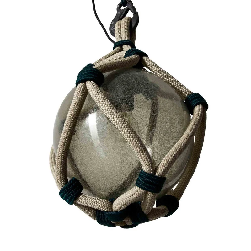 Blown Glass and Rope Outdoor Lamp BOLLICOSA NAUTILUS, designed by Cassina