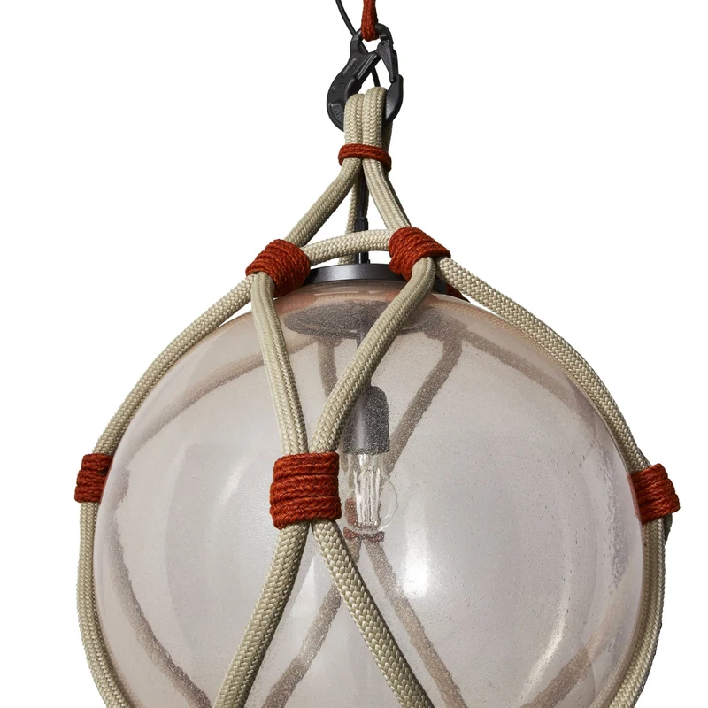 Blown Glass and Rope Outdoor Lamp BOLLICOSA NAUTILUS, designed by Cassina