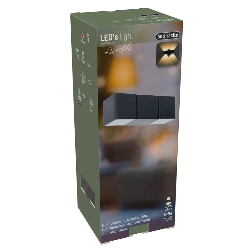 LED Außen-Wandleuchte schwarz 5,5 Watt warmweiß IP54 - LED's Light