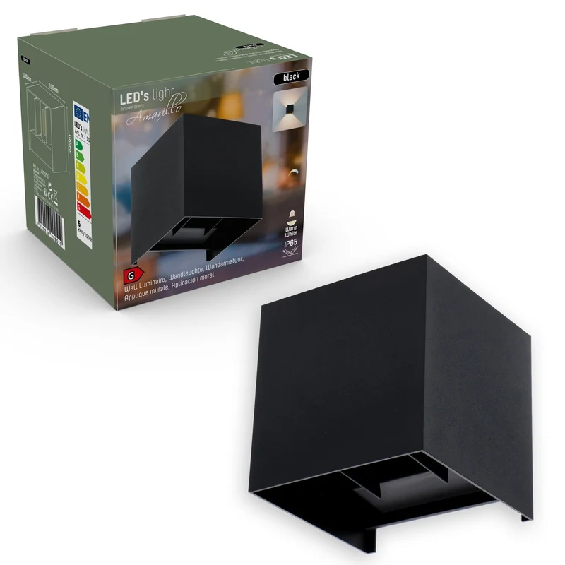 LED Außen-Wandleuchte schwarz dimmbar 6 Watt warmweiß IP65 Up-Down - LED's Light