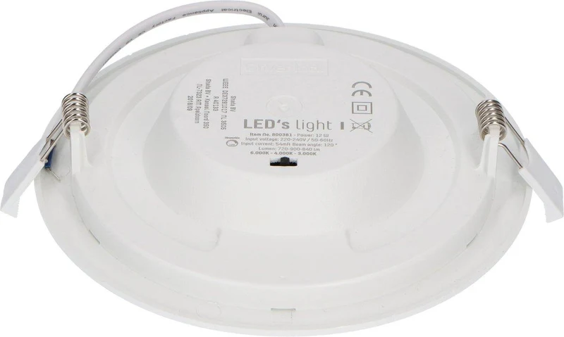 LED-Strahler 18cm dimmbar 12W CCT warm-neutral-kaltweiß Unterputz Aufputz - LED's Light