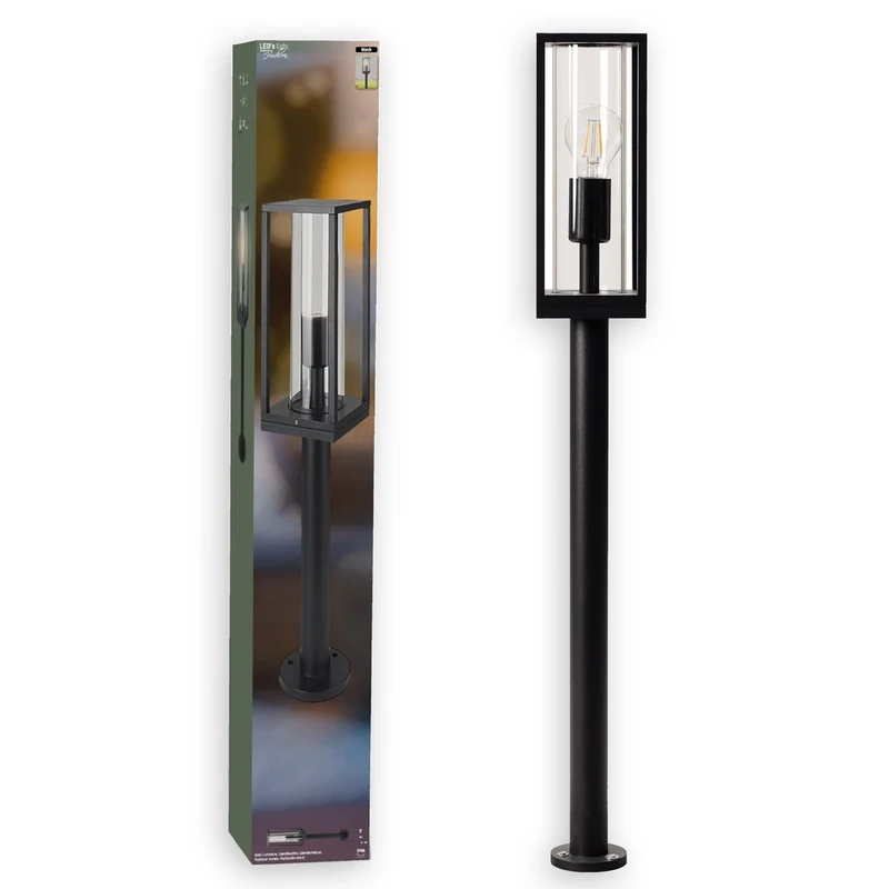 Außen-Gehwegleuchte schwarz 1x E27 IP44 80cm - LED's Light