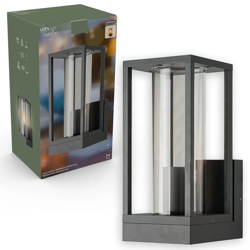 Außen-Wandleuchte anthrazit 1x E27 IP44 Glas opal - LED's Light