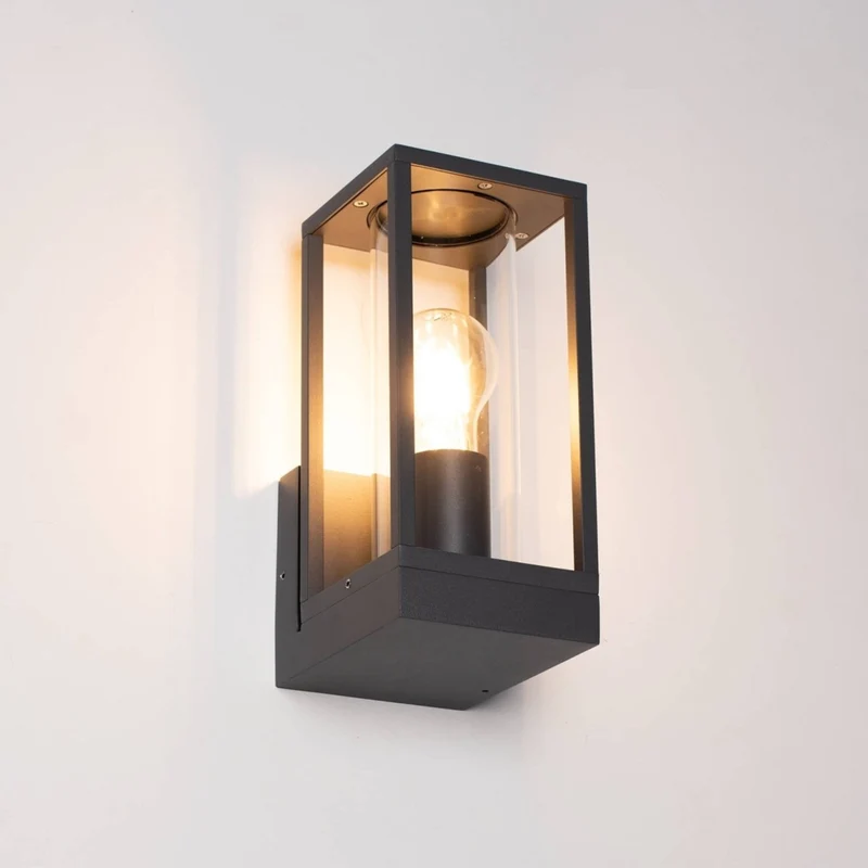 Außen-Wandleuchte anthrazit 1x E27 IP44 Glas opal - LED's Light