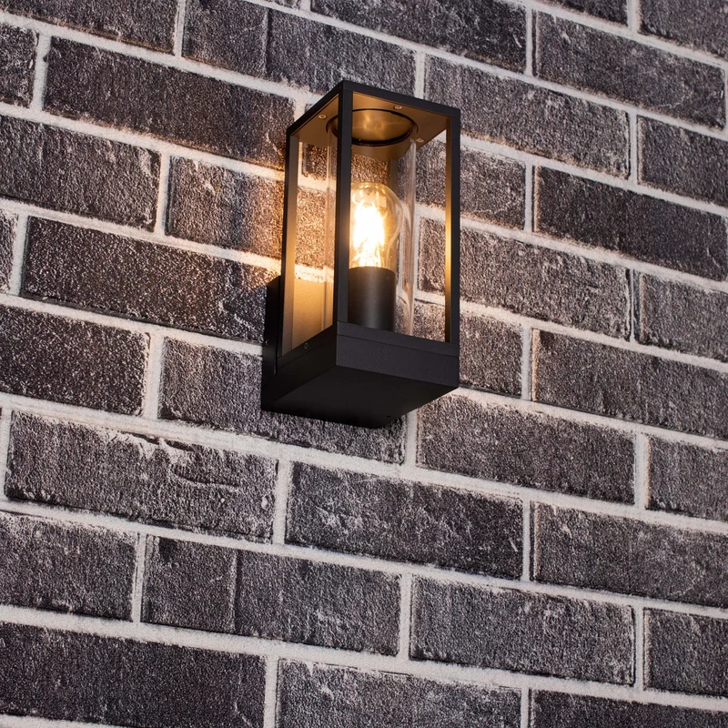 Außen-Wandleuchte anthrazit 1x E27 IP44 Glas opal - LED's Light