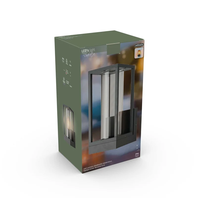 Außen-Wandleuchte anthrazit 1x E27 IP44 Glas opal - LED's Light