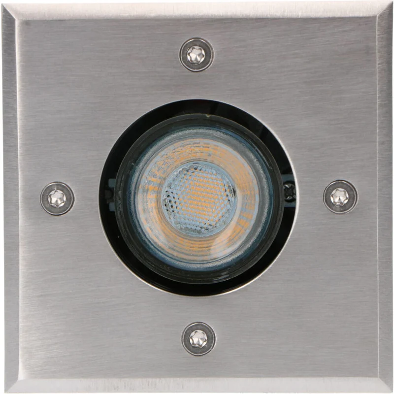Bodeneinbauleuchte Edelstahl quadrat 1x GU10 IP67 bis 1.5 t belastbar - LED's Light