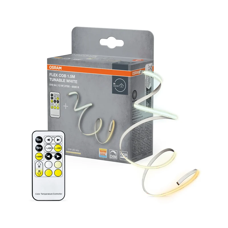 OSRAM FLEX COB 1.5M LED-Streifen TW RC, gelb, 14W, 500lm