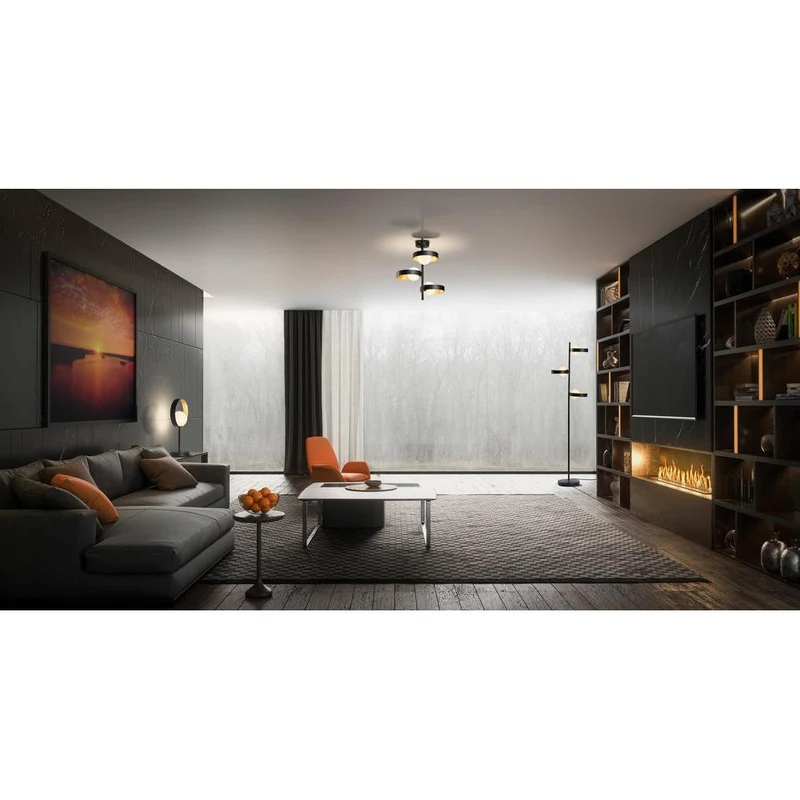 OSRAM DECOR Memphis Tischleuchte, schwarz/gold, G9-Sockel