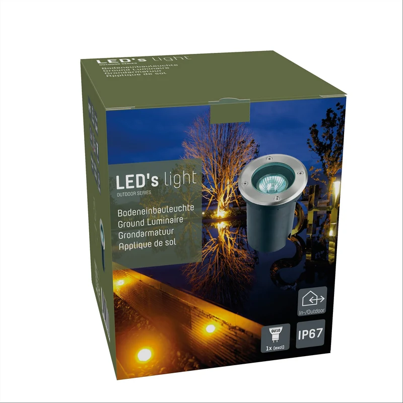 LED's Light Edelstahl LED Bodeneinbaustrahler rund - Für Einfahrt und Garten - IP67 wasserdicht - Silber