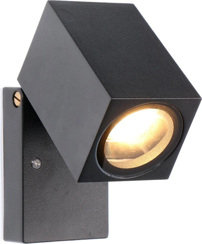 Außen-Wandleuchte schwarz 1x GU10 IP44 für LED und Halogen bis 35W schwenkbar - LED's Light