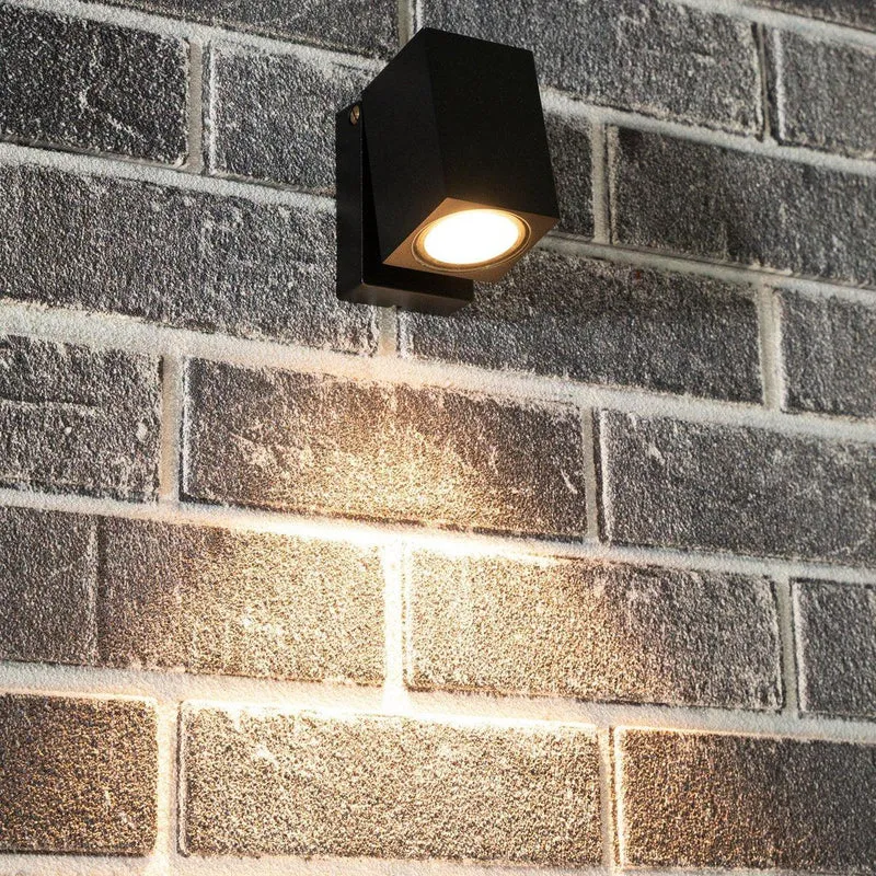Außen-Wandleuchte schwarz 1x GU10 IP44 für LED und Halogen bis 35W schwenkbar - LED's Light