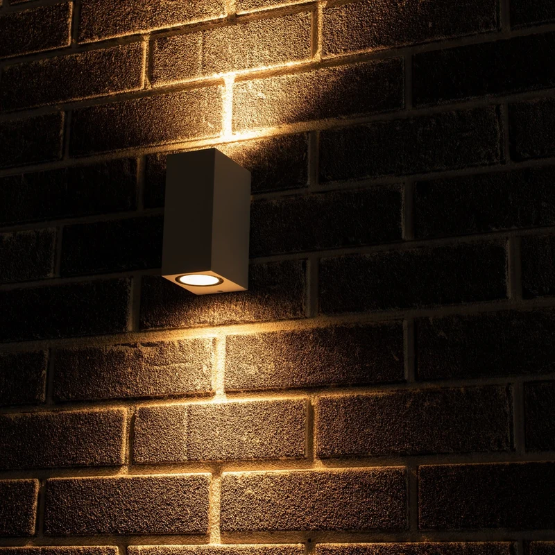 Außen-Wandleuchte weiß 2x GU10 IP44 für LED und Halogen bis 35W - LED's Light