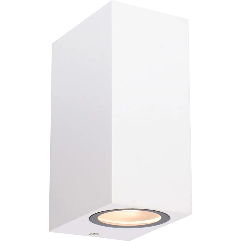 Außen-Wandleuchte weiß 2x GU10 IP44 für LED und Halogen bis 35W - LED's Light