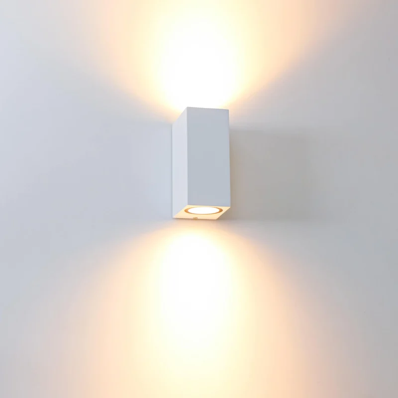 Außen-Wandleuchte weiß 2x GU10 IP44 für LED und Halogen bis 35W - LED's Light