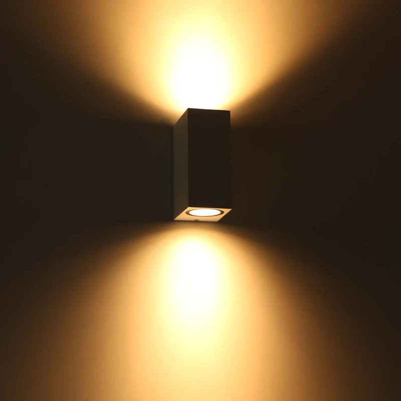 Außen-Wandleuchte weiß 2x GU10 IP44 für LED und Halogen bis 35W - LED's Light
